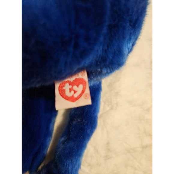 Rare Ty Beanie Baby Plush Toy Peanut the Royal Elephant Blue NEW - Picture 8 of 13